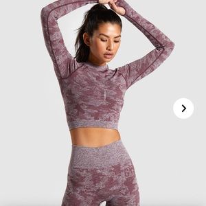 Gymshark Camo Long Sleeve Crop Medium